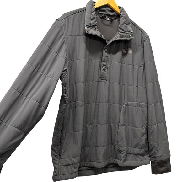 The North Face Jacket Mens Large Black 1/4 Snap Pullover Long Sleeve + Pockets - Picture 4 of 10